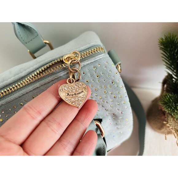JUICY COUTURE LET IT SHINE SATCHEL BAG COOL BLUE Brand New With Tags - Picture 4 of 10